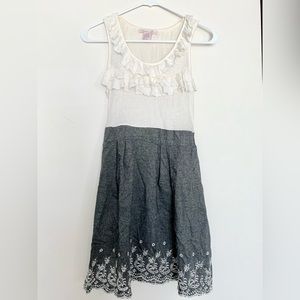 Wet Seal dress. Size Small gray and white with lace